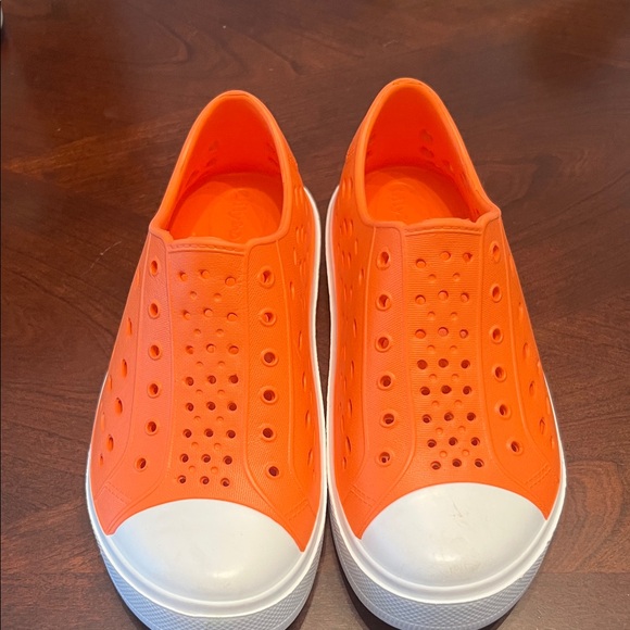 Lily & Dan Other - Lily & Dan Bright Orange Slip-On Rubber Sneakers with White Toe